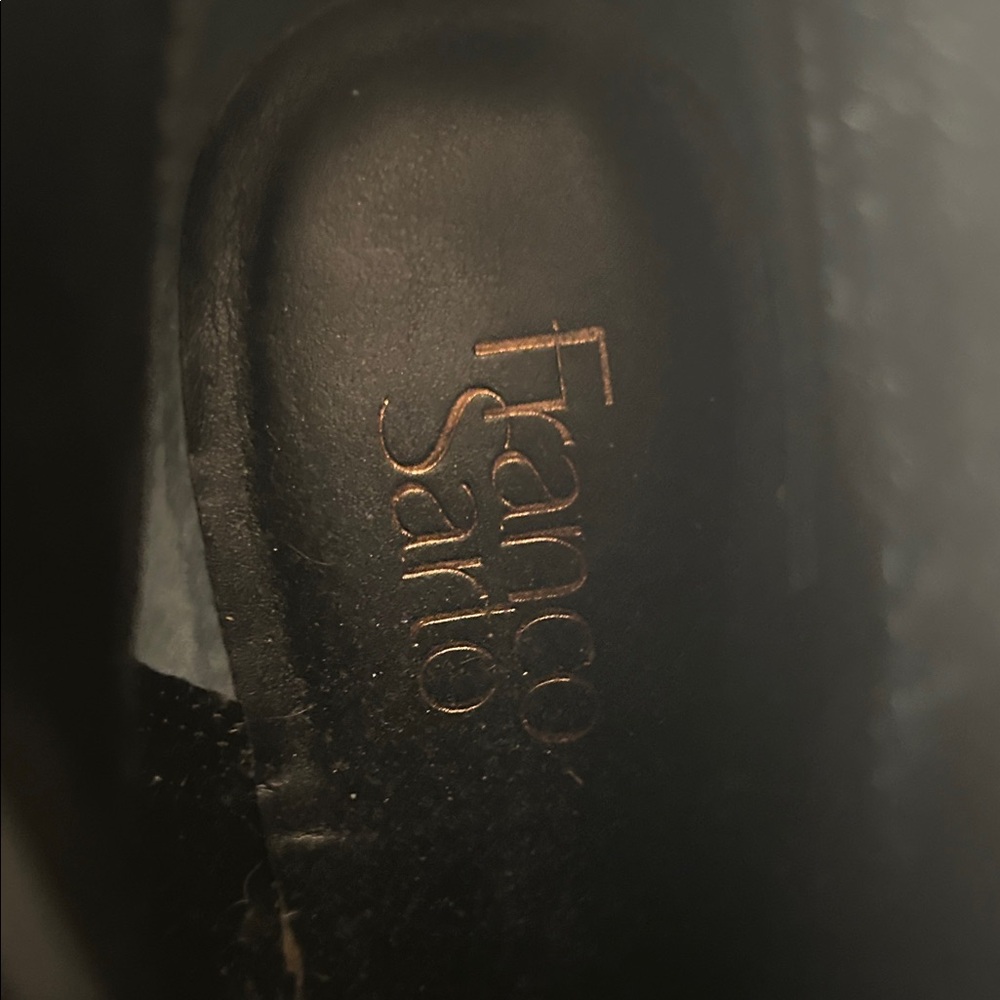 Franco Sarto Black Ankle Booties with Gold Zipper - Picture 8 of 10